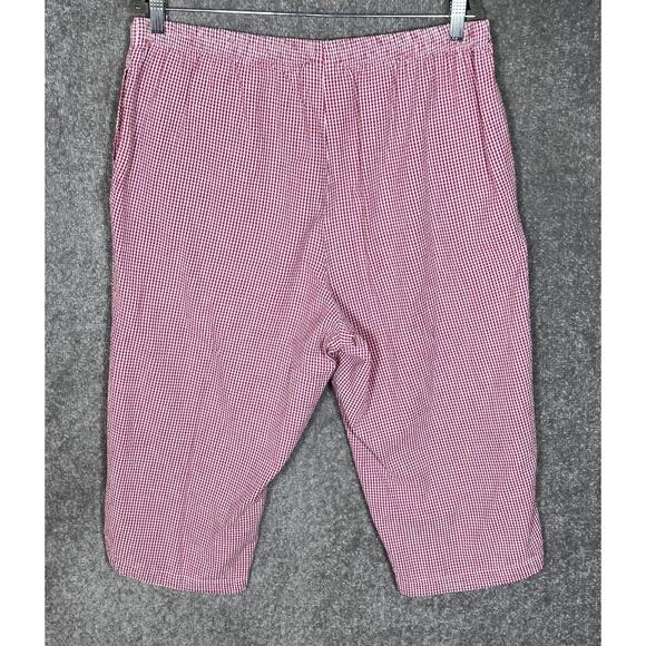 Essentials By Maggie Seersucker Capri Pants Womens Size 18/20W Floral Embroidery - Picture 2 of 10